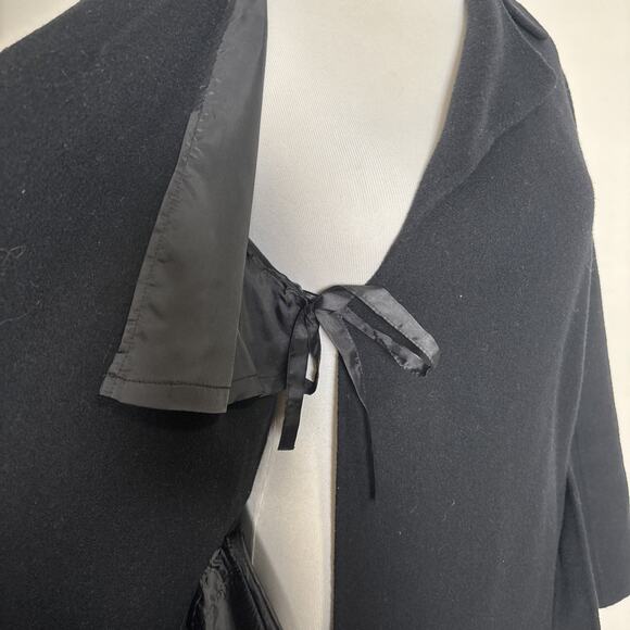 Paco Rabanne Women’s Designer Wrap Coat Sz M Luxury Old Money Classic Wool Blend - Picture 3 of 11